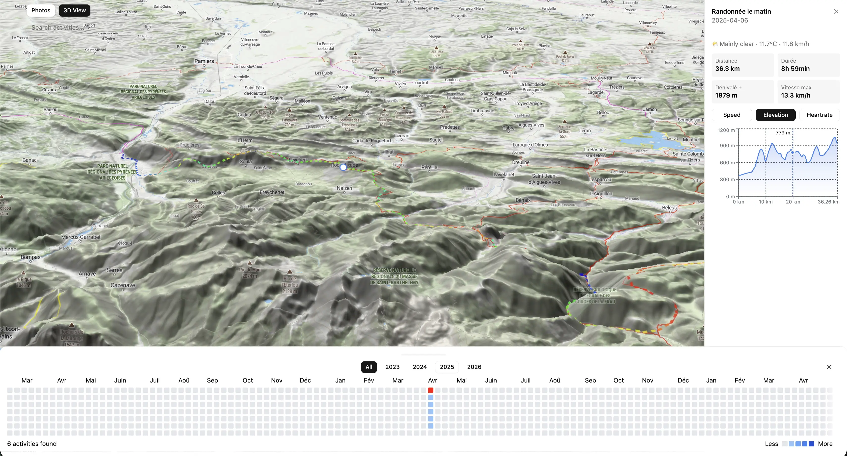 3D terrain map view